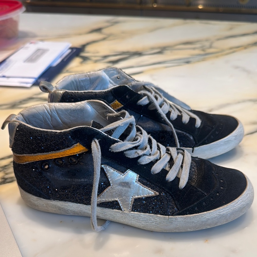Golden Goose Black and Silver Sneakers